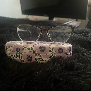 Stylish Brown Nine West Glasses with Floral Case